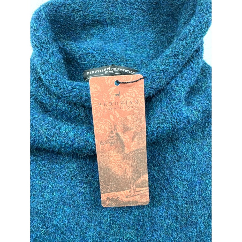 Peruvian Connection 93% Alpaca Ocean Tillamook Capelet Teal‎ L/XL NWT - Picture 6 of 8